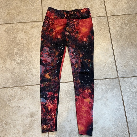 Onzie Galaxy Print Hot Yoga Legging S/M Tights Full Length - Picture 2 of 7